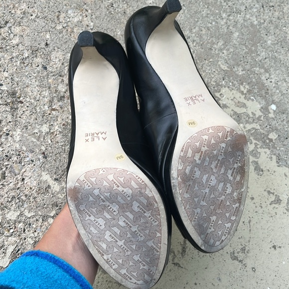 Worn once Alex Marie soft black leather open toe heal - Picture 9 of 12